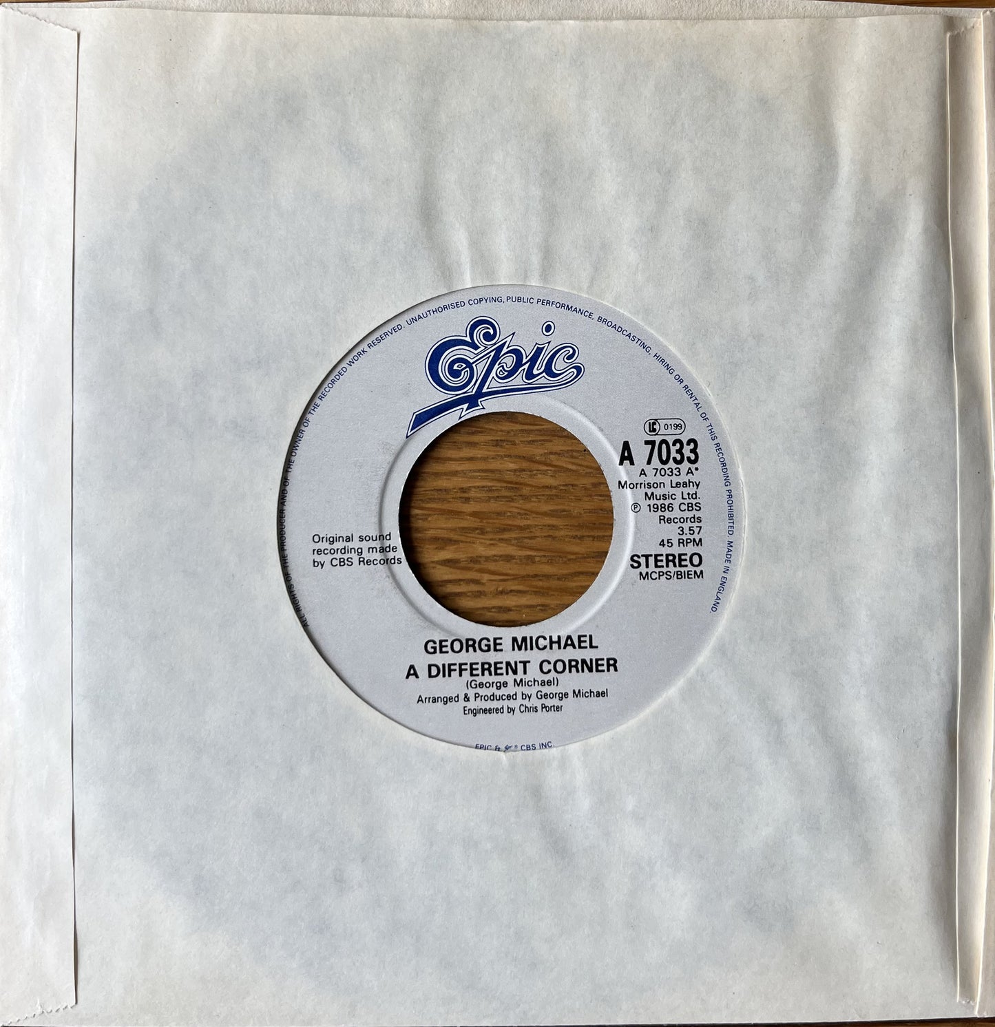 A Different Corner - George Michael (Used 7")