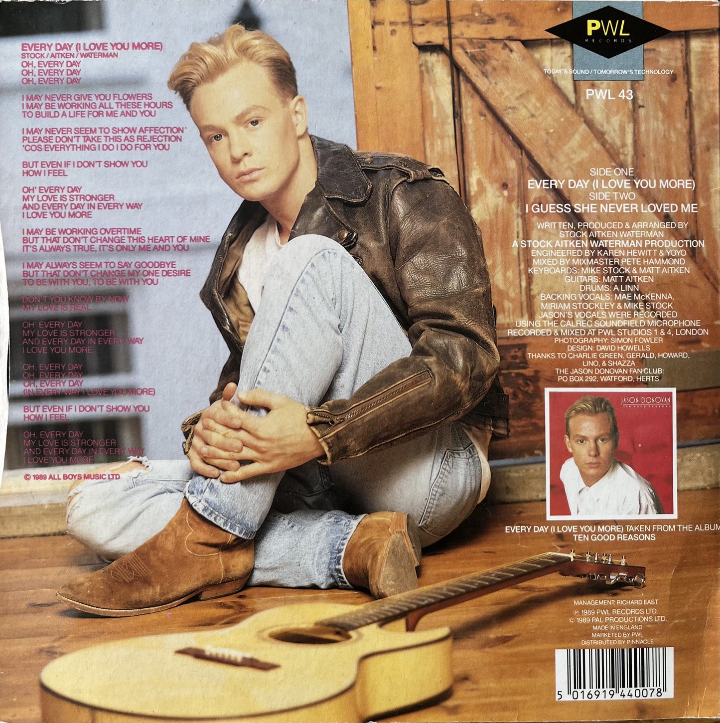 Every Day I Love You More - Jason Donovan (Used 7")