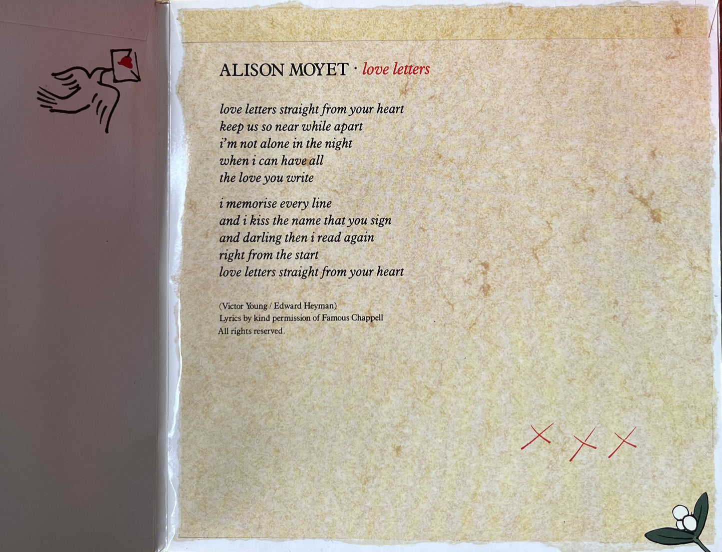 Love Letters - Alison Moyet (Limited Edition Gatefold Used 7")