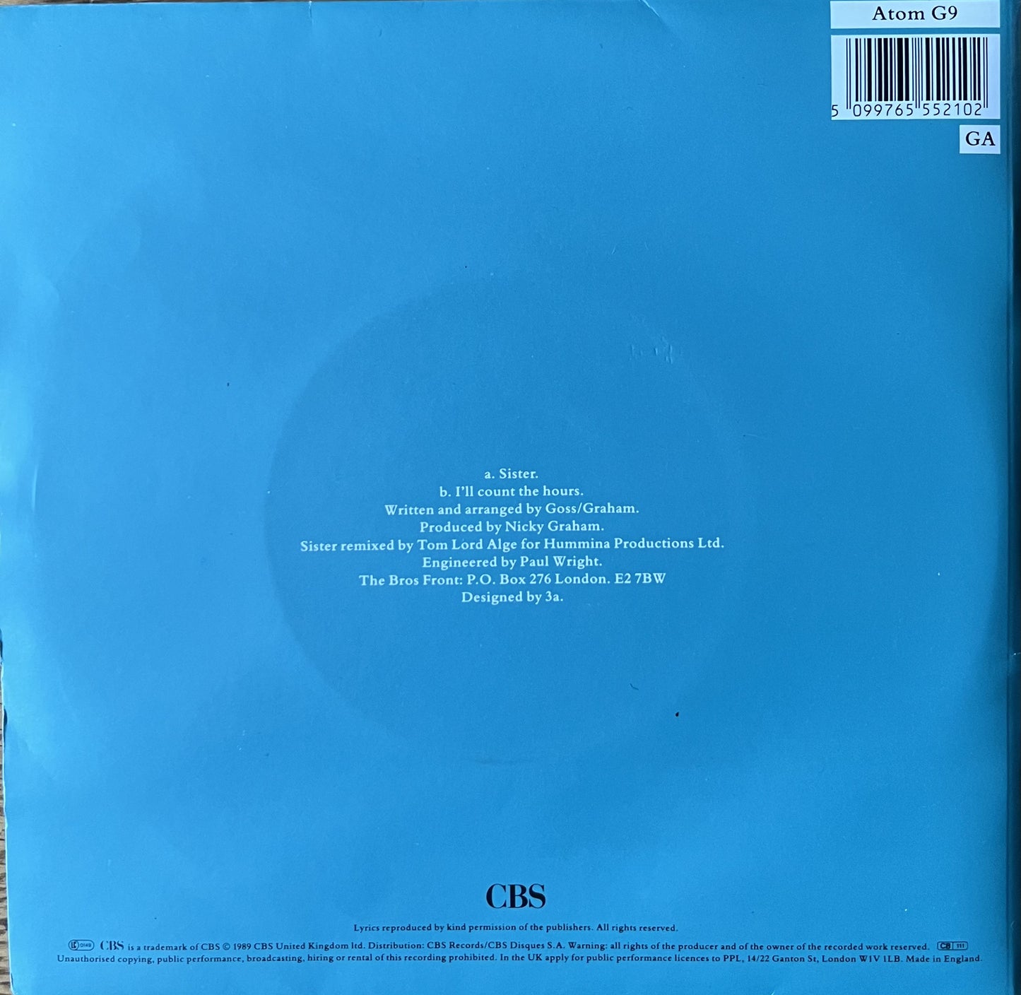 Sister - Bros (Used 7" Limited Edition)