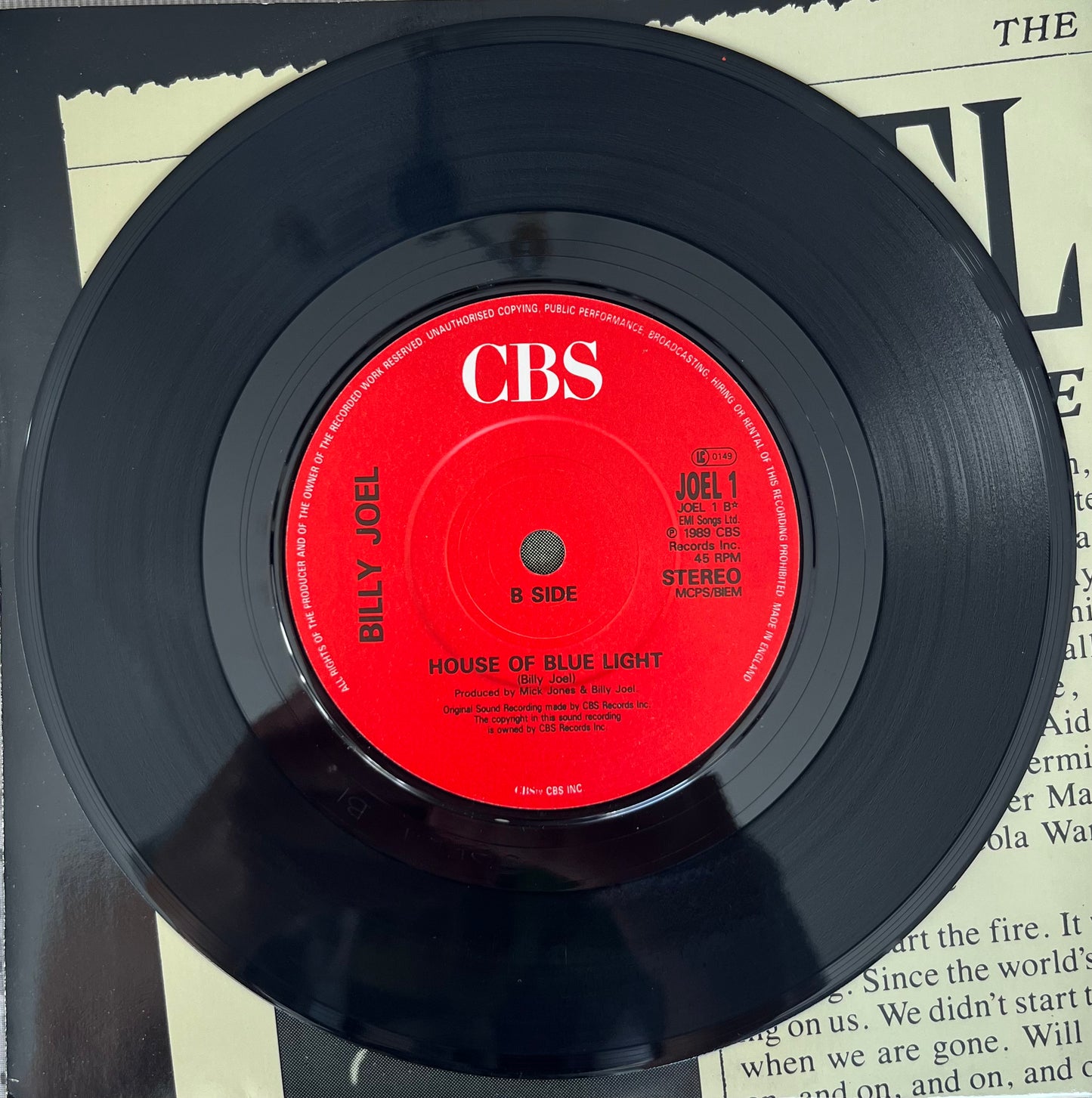 We Didn't Start The Fire - Billy Joel 7"