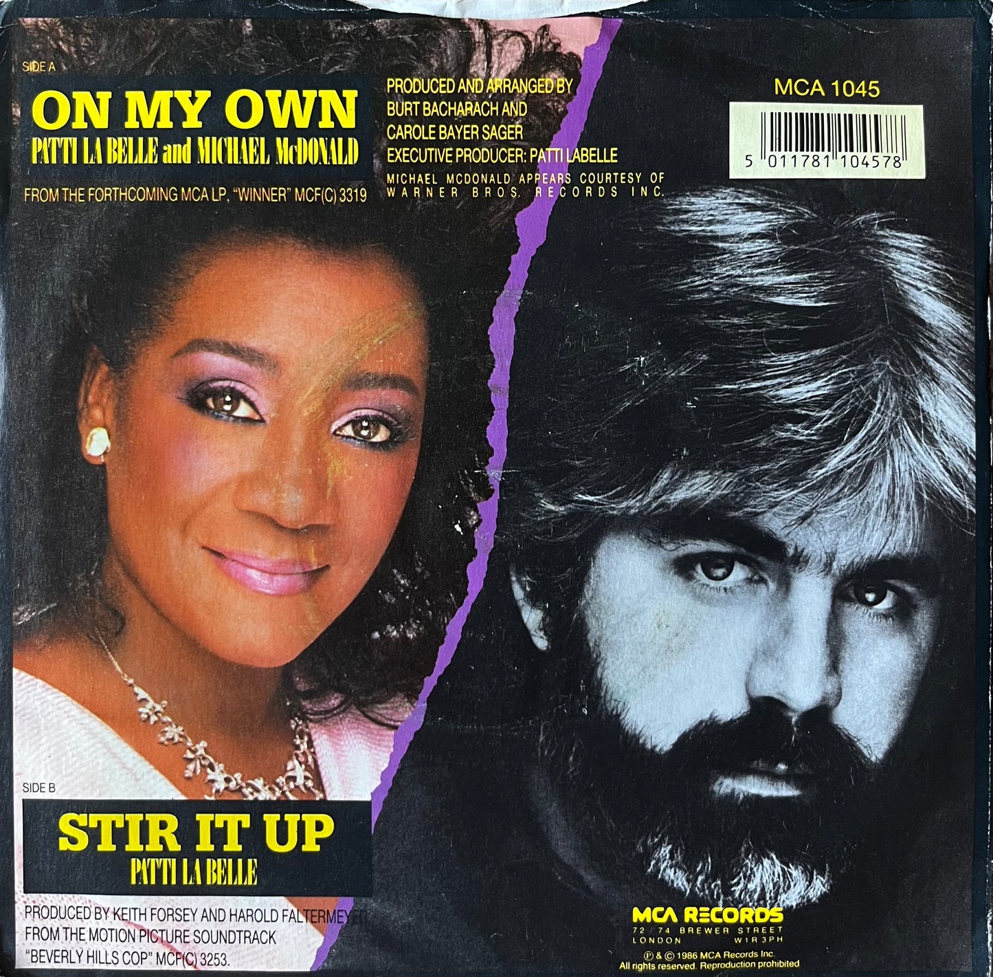 On My Own - Patti La Belle & Michael McDonald (Used 7")