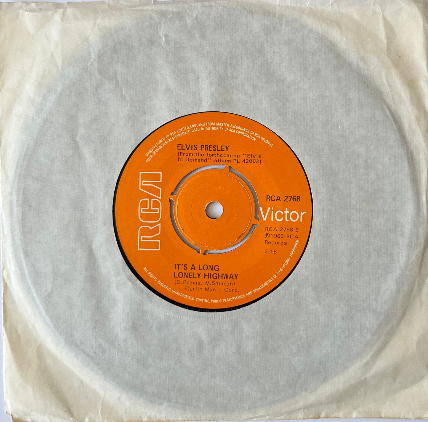 Suspicion - Elvis Presley (Used 7")