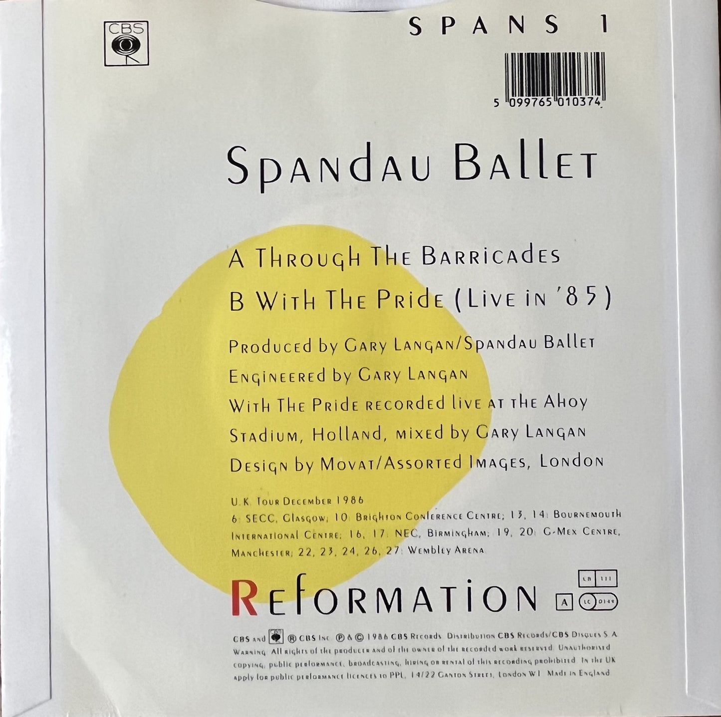 Through The Barricades - Spandau Ballet (Used 7")