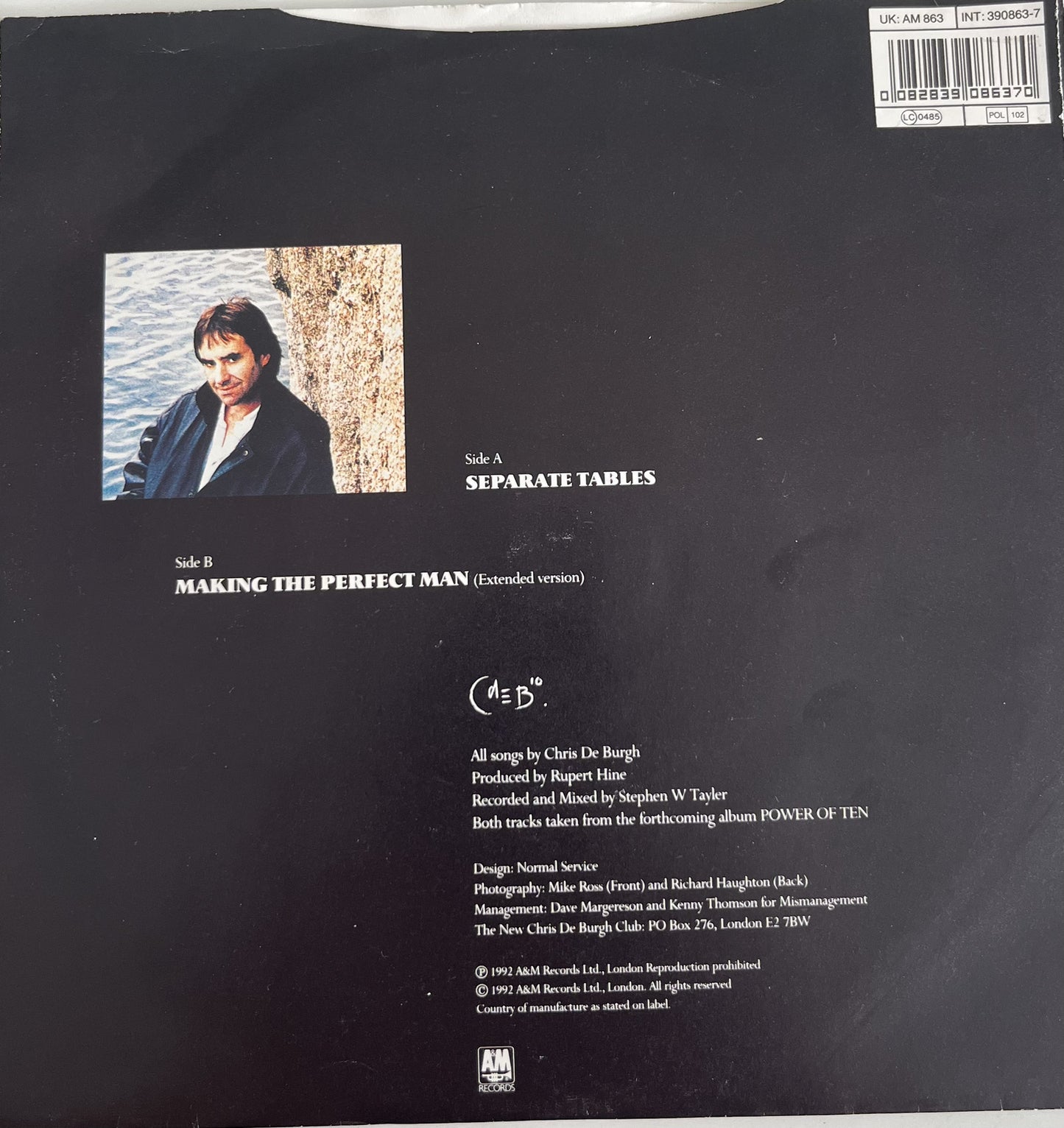 Separate Tables - Chris De Burgh (Used 7")