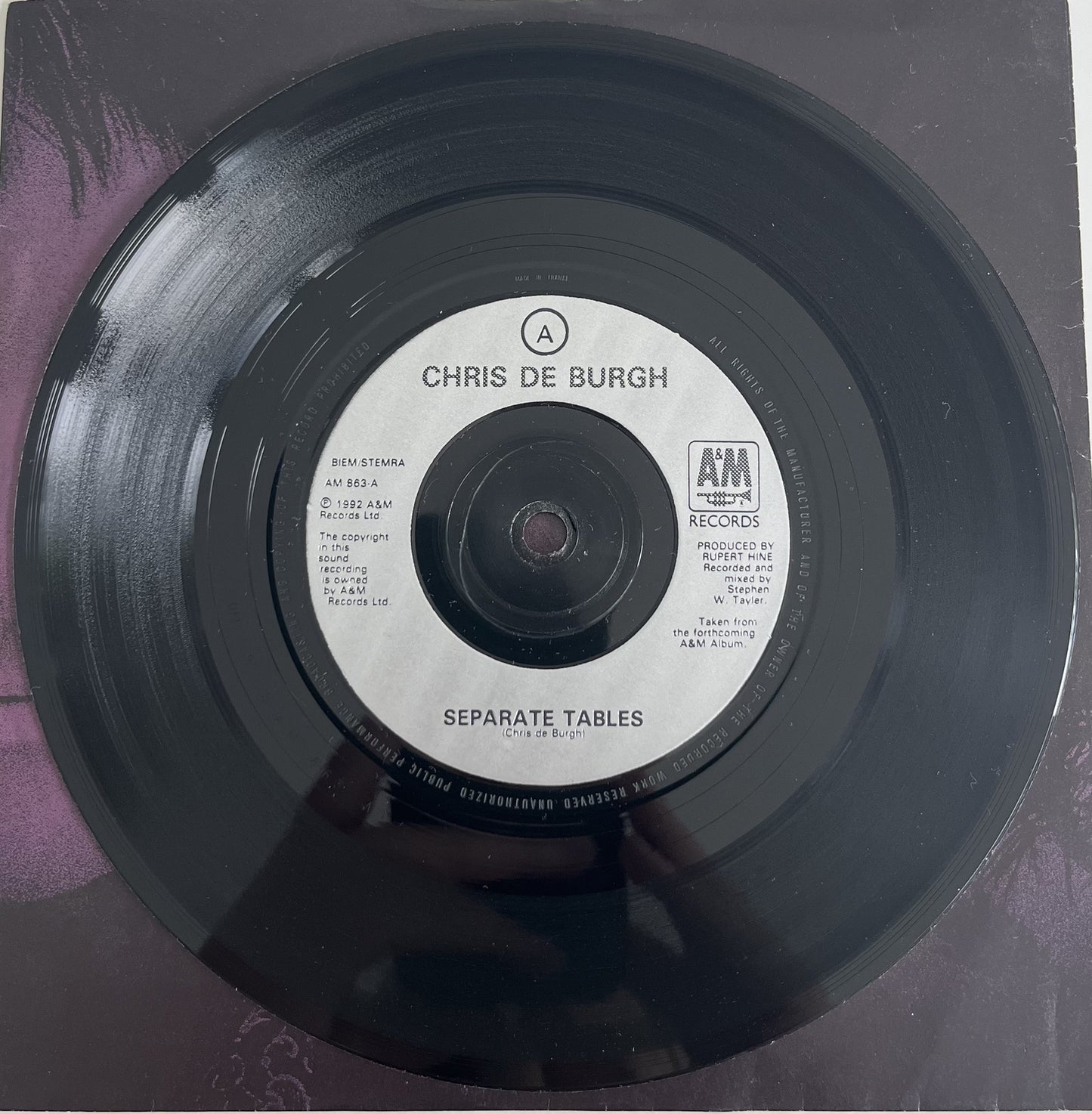 Separate Tables - Chris De Burgh (Used 7")