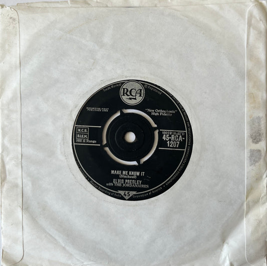 It's Now Or Never / Make Me Know It - Elvis Presley With The Jordanaires (Used 7")